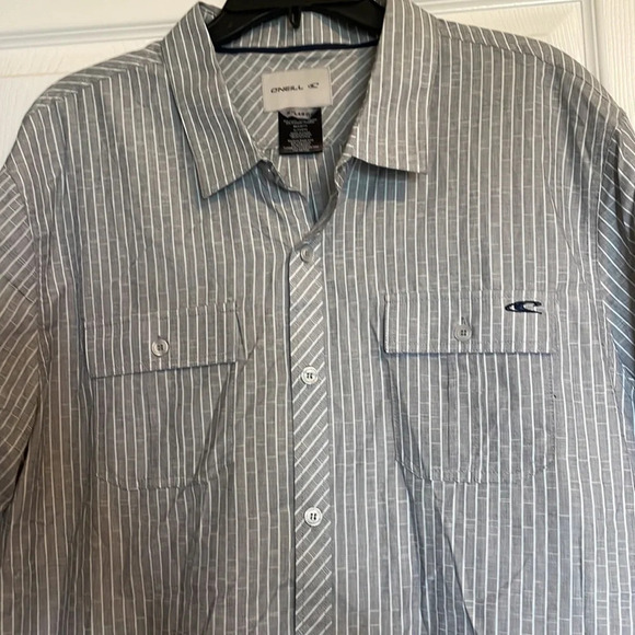 O’Neill mens gray and silver button down shirt size XL - Picture 3 of 7